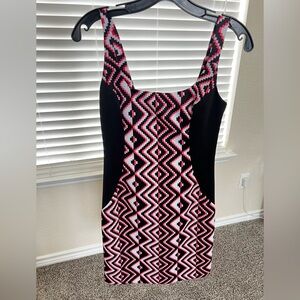 Milly Geometric Black and Pink Dress NWT